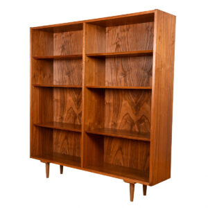 Richly-Grained Walnut Adjustable Bookcase
