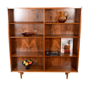 Richly-Grained Walnut Adjustable Bookcase
