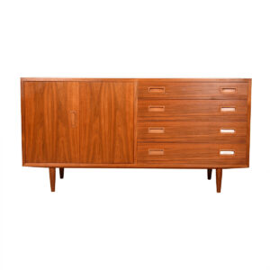 Danish Walnut Apartment-Sized Bi-Fold Cabinet / Sideboard