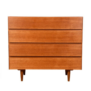 Compact Danish Modern Teak 4-Drawer Dresser | Chest
