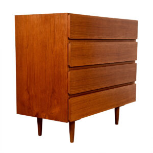 Compact Danish Modern Teak 4-Drawer Dresser | Chest