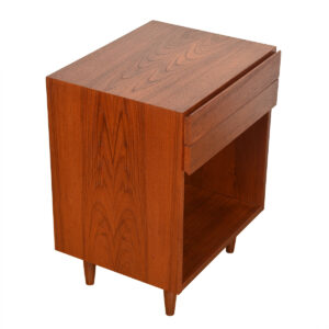 Pair of Split-Drawered Danish Modern Teak Nightstands