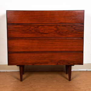 Compact Danish Modern Rosewood 4-Drawer Dresser | Chest