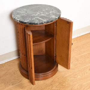 Green Italian Marble Accent Table with Storage