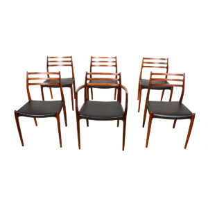 Set of 6 Niels Moller Brazilian Rosewood Dining Chairs (1 Arm + 5 Side)