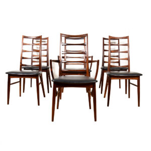 Set of 6 Danish Rosewood Koefoeds Hornslet (2 Arm + 4 Side) Dining Chairs