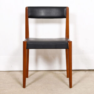 Pair of Danish Teak Dining Side Chairs with Unique Triangular Leg-Form