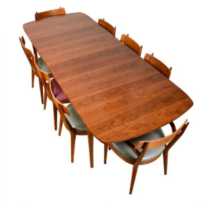 Drexel MCM Super-Expanding Walnut Dining Table w: 6 Leaves!