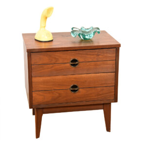 Pair of Mid Century Walnut Nightstands | Side Tables