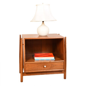 Drexel Declaration Walnut Nightstand | End Table by Stewart MacDougall & Kipp Stewart
