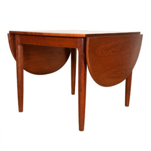 Super Versatile | Expanding — Rounded Danish Teak Drop-Leaf Dining Table