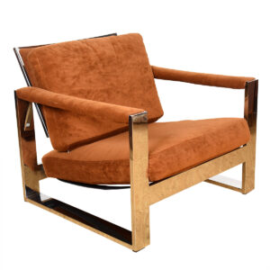 Milo Baughman Mid Century Chrome Lounge Chair