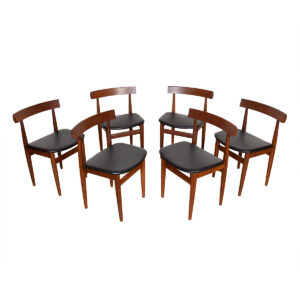 Frem Rojle Set of 6 Danish Modern Walnut Dining Chairs
