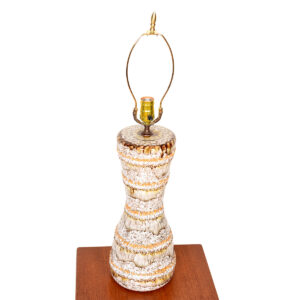 Mid Century Small Art Pottery Table Lamp Stunning Drip / Lava Style Glaze