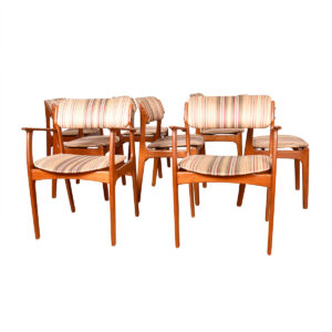 Set of 8 (2 Arm + 6 Side) Teak Dining Chairs by Erik Buch