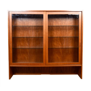 Stackable – or stand alone – Danish Teak Display Bookcase w: Adjustable Glass Shelves