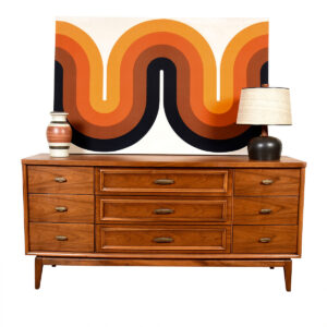 Mid Century Modern Walnut 9-Drawer Dresser | Credenza