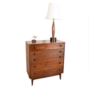 Mid Century Walnut Tall Dresser | Chest of Drawers w: Double Deep Sweater Drawer