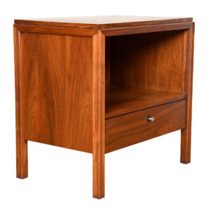 American Modernist Walnut End-table | Nightstand w: Finished Backside