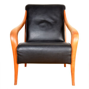 Italian Modernist Leather Lounge Chair — In It’s Sweet Spot!