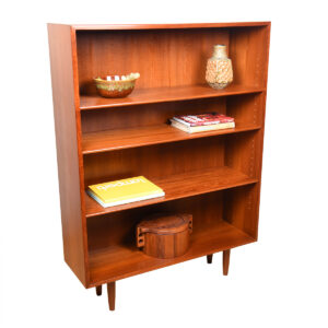 Danish Teak Borge Mogensen Adjustable Shelf Bookcase w. Beveled Shelves
