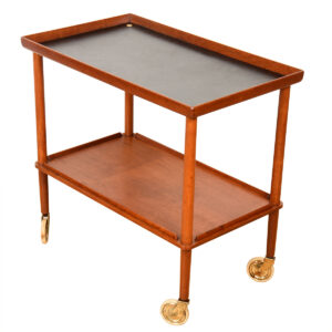 Danish Modern Teak Serving | Bar Cart w: Lower Shelf