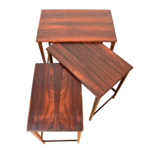 Set of 3 Danish Modern Rosewood Nesting Tables