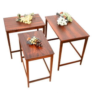 Set of 3 Danish Modern Rosewood Nesting Tables