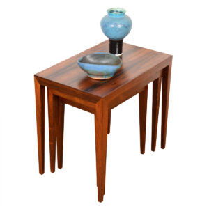 Set of 3 Danish Modern Compact Rosewood Nesting Tables