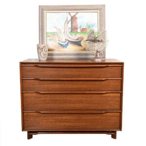 Mid Century Modern Walnut Low Chest of Drawers