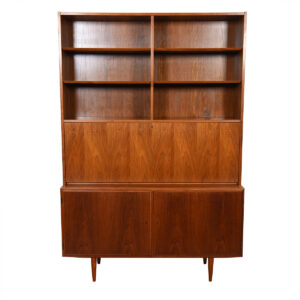 2-Piece Danish Walnut Secretary | Display | Locking Cabinet