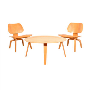Eames 3-Piece Molded Plywood Set — Pair LCWs + Matching Coffee Table