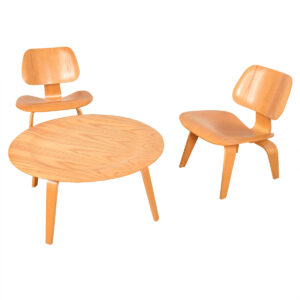 Eames 3-Piece Molded Plywood Set — Pair LCWs + Matching Coffee Table