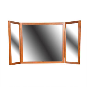 Danish Teak Triptych-style Vanity Mirror