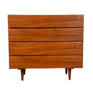 Compact Danish Modern 4-Drawer Walnut Dresser | Chest #1