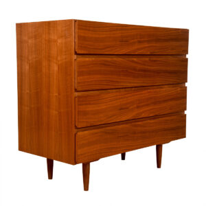 Compact Danish Modern 4-Drawer Walnut Dresser | Chest #1