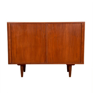 Danish Modern Walnut Tambour Door Mini-Credenza Cabinet