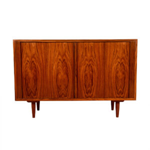 Danish Modern Rosewood Tambour Door Mini-Credenza Cabinet