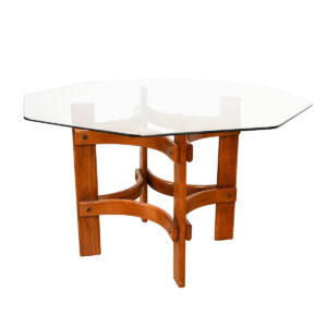 48″ Mid Century Modern Glass Top Dinette Table