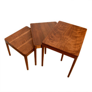 Set of 3 Mid Century Modern Walnut Nesting Tables