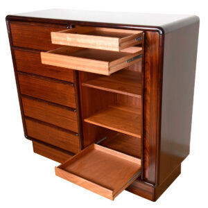 Danish Modern Rosewood Gents Chest with Tambour Door