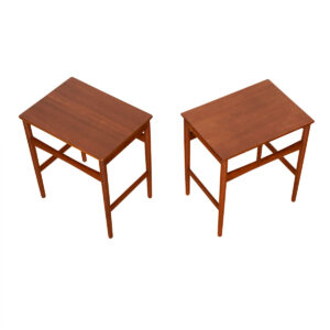 Petite Pair of Danish Modern Solid-Teak Accent | Side Tables