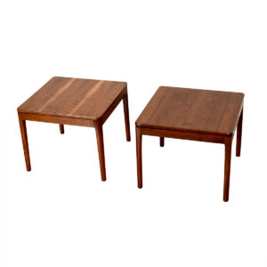 Pair Mid Century Modern Walnut Accent | Side Tables
