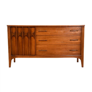 Compact Mid Century Modern Kent Coffey Sideboard | Cabinet w: Rosewood Accents