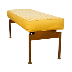 Designer Mid Century Brass Bench Upholstered in a Bargello Handmade Cushion