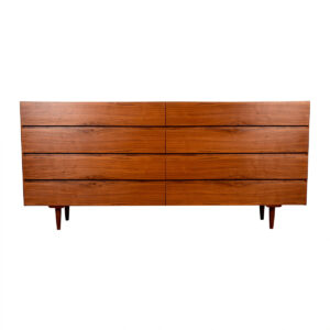 Danish Modern Walnut Long 8-Drawer Dresser