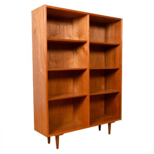 Danish Modern Teak Adjustable Shelf Bookcase with Legs
