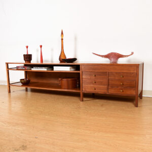 Rare Paul McCobb Long + Low Entertainment Console w: Multifunctional Drawers / Accent Tables