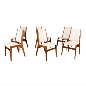 Set of 6 Danish Modern Teak Curved-Back Dining Chairs