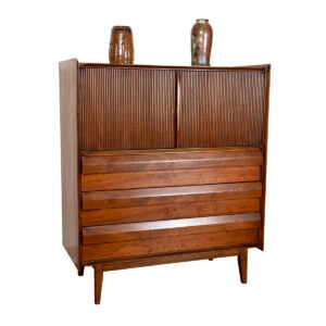 Tall Sculptural Mid Century Modern Walnut Dresser